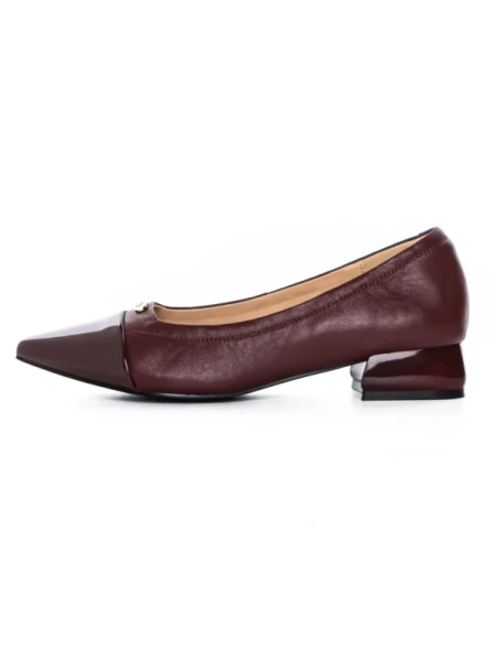 Pantofi cu Toc gros D26-103 Visiniu | Formazione