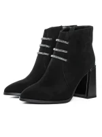 Botine Dama cu toc gros M01-01A Negru Jose Simon