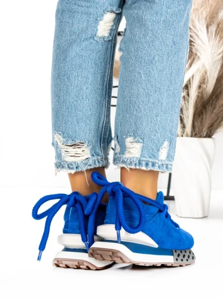 Pantofi Sport Dama din piele naturala 5WZ15 SAPPHIRE BLUE | PANTOFUL