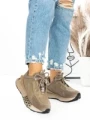 Pantofi Sport Dama din piele naturala 5SZ12 KHAKI | PANTOFUL