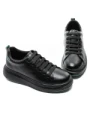 Pantofi Sport Barbati din piele naturala 51191 BLACK-GREEN | ADVANCER