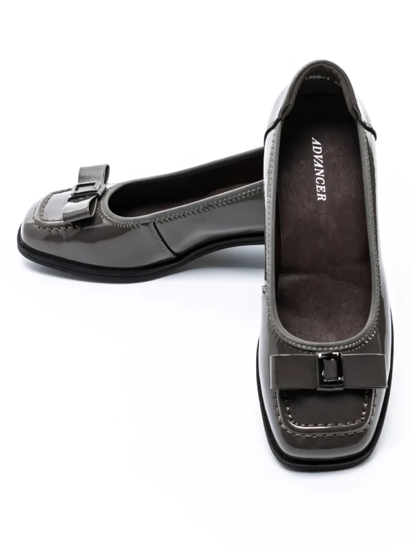 Pantofi cu toc din piele naturala 1355-1 GREY | ADVANCER