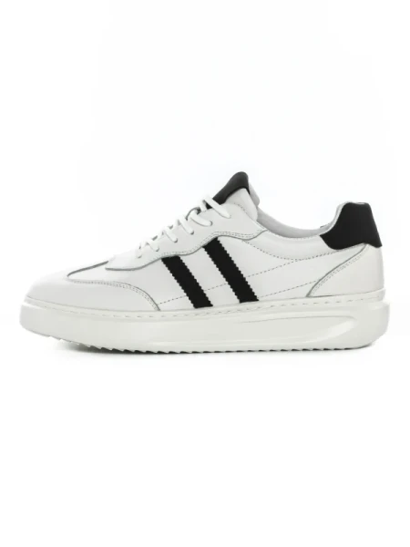 Pantofi Sport Barbati din piele naturala 02-208 WHITE-BLACK | ADVANCER