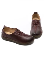 Ženski čevlji za prosti čas iz naravnega usnja SC9520 Češnjev | Advancer