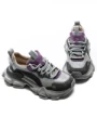 Pantofi Sport Dama din piele naturala Y5758-2 GREY-PURPLE | ADVANCER