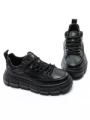 Pantofi Sport Barbati din piele naturala 88220 BLACK | ADVANCER