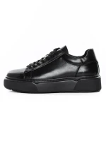 Pantofi Casual Barbati din piele naturala A921-1 BLACK | ADVANCER