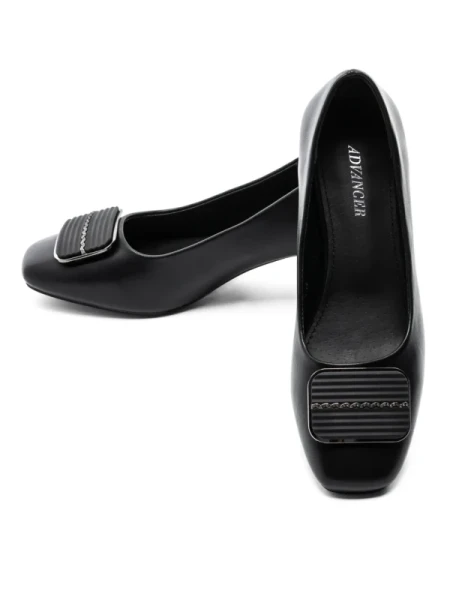 Pantofi cu toc din piele naturala TP2377-2 BLACK | ADVANCER