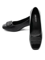 Pantofi cu toc din piele naturala TP2377-2 BLACK | ADVANCER