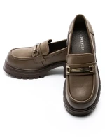 Pantofi Casual Dama din piele naturala 109-A1 KHAKI | ADVANCER