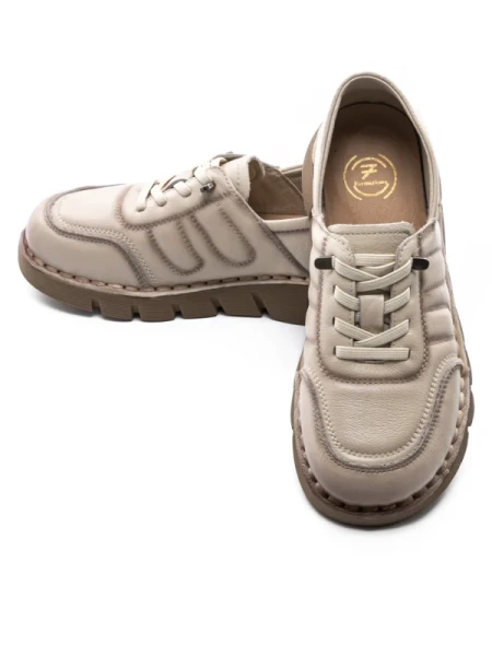 Pantofi Casual Dama din piele naturala KM2583 CREAM | FORMAZIONE