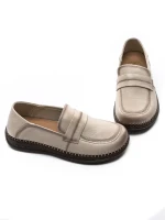 Pantofi Casual Dama din piele naturala KM329 CREAM | FORMAZIONE
