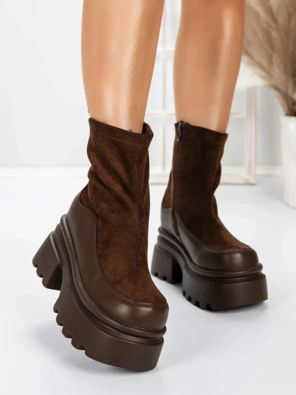 Ghete Dama cu Platforma 5W61 BROWN | MEI