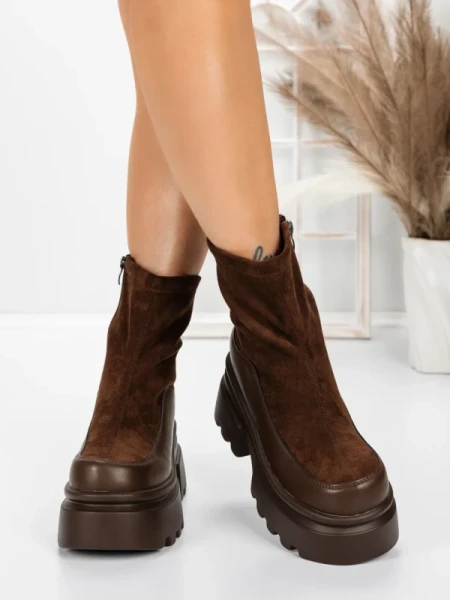 Ghete Dama cu Platforma 5W61 BROWN | MEI