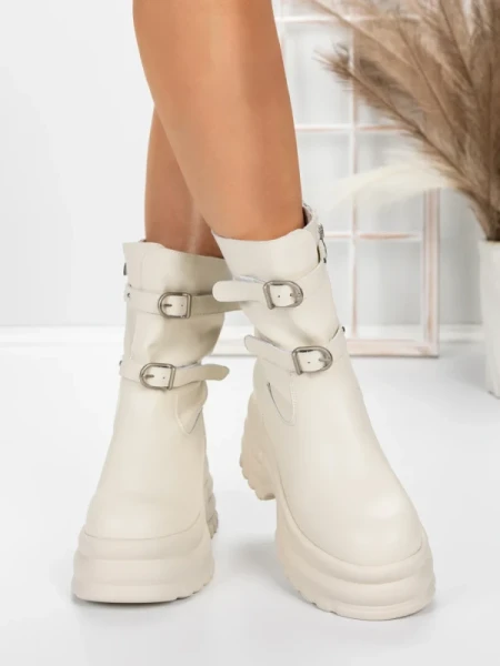 Ghete Dama din piele naturala 5W62 BEIGE | PANTOFUL