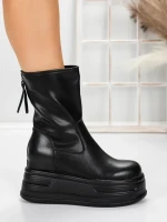 Ghete Dama din piele naturala 5W76 BLACK | PANTOFUL