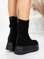 Ghete Dama din piele naturala 5W76 BLACK | PANTOFUL