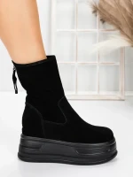 Ghete Dama din piele naturala 5W76 BLACK | PANTOFUL