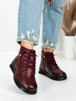 Ghete Dama din piele naturala 5W50 WINERED | PANTOFUL