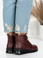 Ghete Dama din piele naturala 5W50 WINERED | PANTOFUL