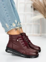 Ghete Dama din piele naturala 5W50 WINERED | PANTOFUL