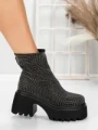 Ghete Dama cu Platforma 5WL77 BLACK-GUNCOLOR | MEI