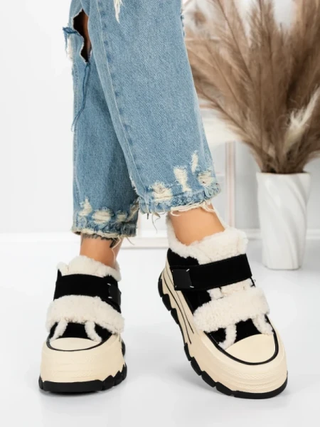 Ghete Dama din piele naturala 5W53 BLACK | PANTOFUL