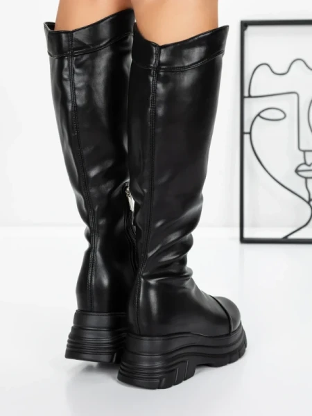 Cizme Dama cu Platforma 58WL13 BLACK | MEI