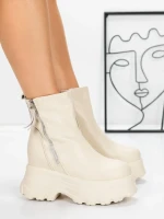 Ghete Dama cu Platforma 58WL17 BEIGE | MEI