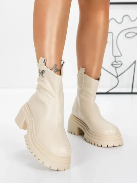 Ghete Dama cu Platforma 58WL21 BEIGE | MEI