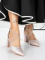 Pantofi cu Toc Gros 2YXD63 CHAMPAGNE | MEI