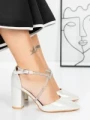 Pantofi cu Toc Gros 2YXD63 SILVER | MEI