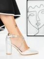 Pantofi cu Toc Gros 2YXD63 SILVER | MEI