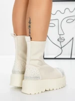 Ghete Dama cu Platforma 3AL78 BEIGE | MEI