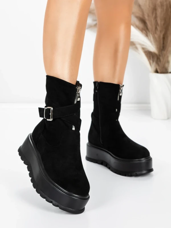 Ghete Dama cu Platforma 5W83 BLACK | MEI