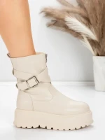 Ghete Dama cu Platforma 5W83 BEIGE | MEI