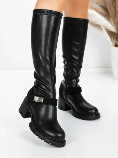 Cizme Dama cu Toc 57WL7 BLACK | MEI