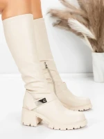 Cizme Dama cu Toc 57WL7 BEIGE | MEI