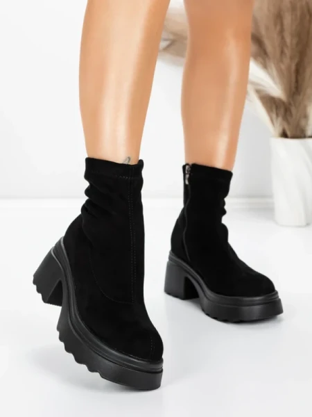 Ghete Dama cu Platforma 57WL10 BLACK | MEI