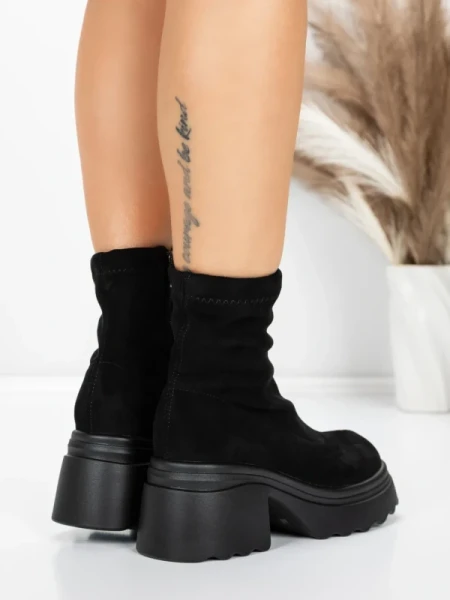 Ghete Dama cu Platforma 57WL10 BLACK | MEI