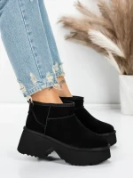 Ghete Dama din piele naturala 5W70 BLACK | PANTOFUL