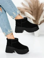 Ghete Dama din piele naturala 5W70 BLACK | PANTOFUL