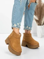 Ghete Dama din piele naturala 5W70 YELLOW | PANTOFUL