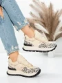Pantofi Casual Dama din piele naturala 58W26 YELLOW-LEOPARD | PANTOFUL