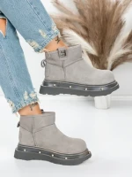 Ghete Dama din piele naturala 58W28 GREY | PANTOFUL