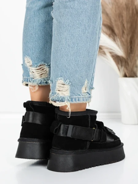 Ghete Dama din piele naturala 3AL76 BLACK | MEI