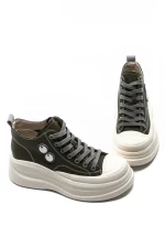 Ghete Dama din piele naturala KM3817 KHAKI | ADVANCER