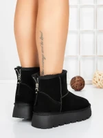 Ghete Dama din piele naturala 5W93 BLACK | PANTOFUL