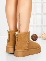 Ghete Dama din piele naturala 5W93 YELLOW | PANTOFUL