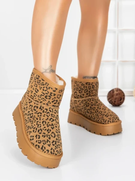 Ghete Dama din piele naturala 5W93 LEOPARD PRINT | PANTOFUL